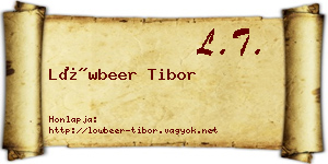 Löwbeer Tibor névjegykártya